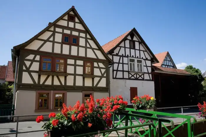 Brensbach - Fachwerkhaeuser in der Bachgasse von Nieder-Kainsbach