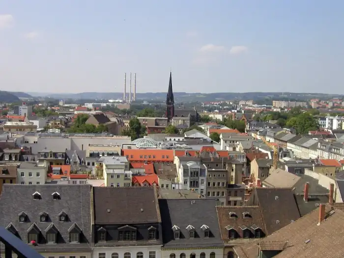Gera - Blick vom Rathausturm über Gera