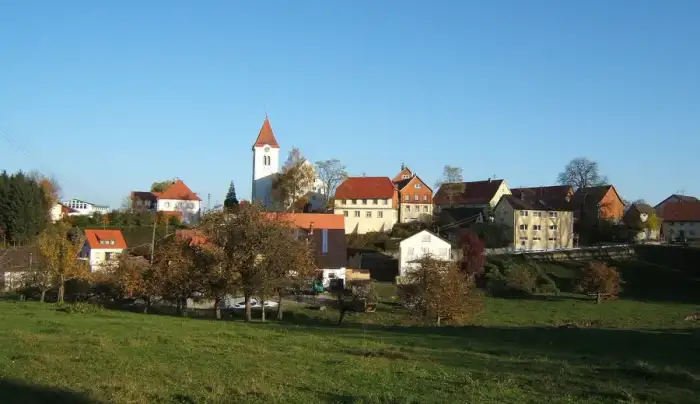 Herdwangen-Schönach - Herdwangen-Dorfansicht vonWest
