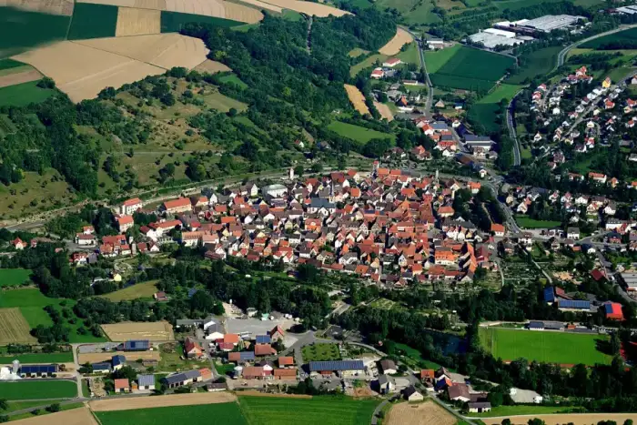 Röttingen - Röttingen, Luftaufnahme