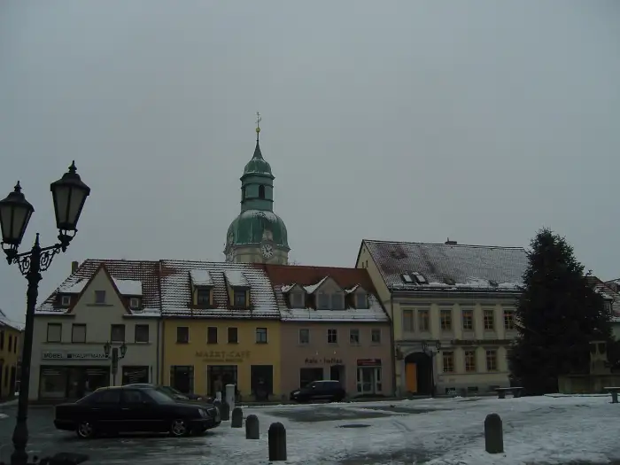 Ruhland - Ruhland, Markt, Nordwestansicht 02