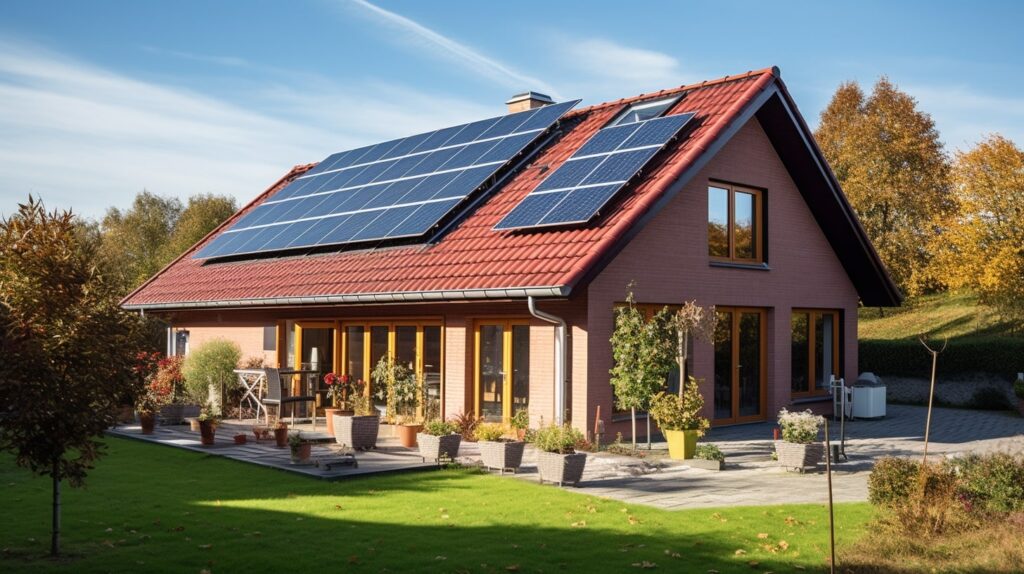 Modernes Haus mit Solar Anlage
