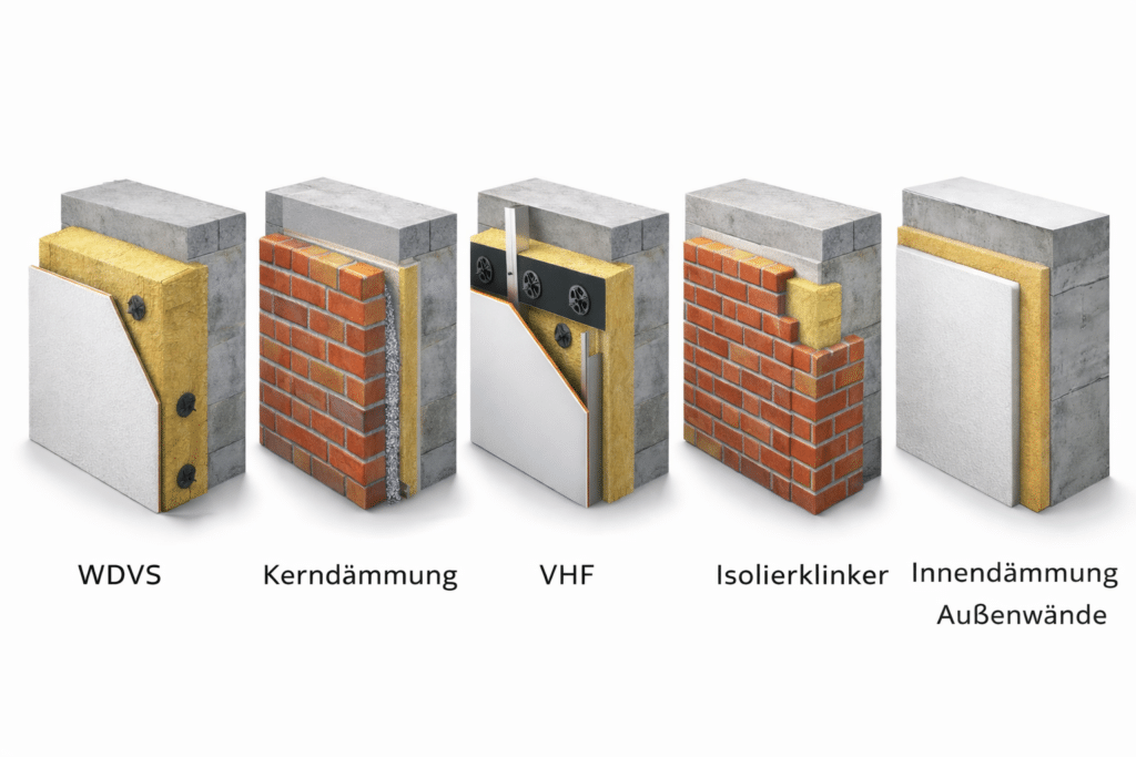 Arten der Fassadend&auml;mmung