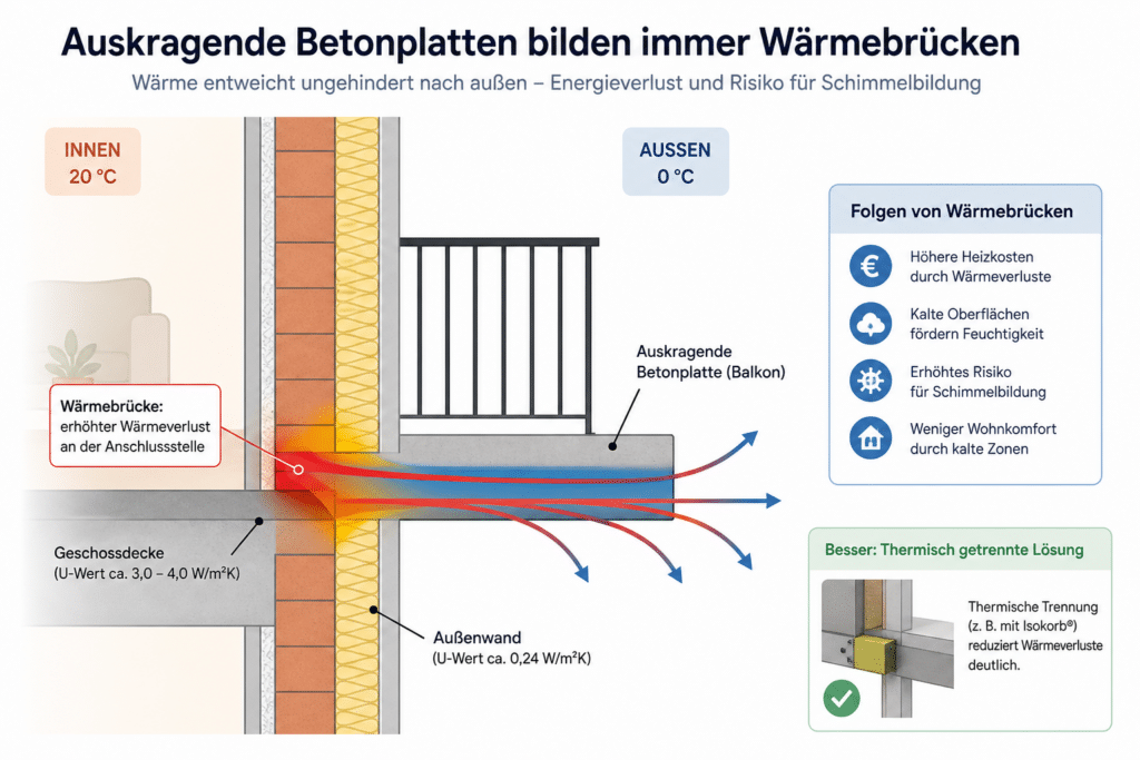 W&auml;rmebr&uuml;cken Darstellung Balkon